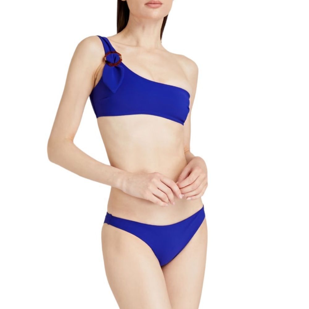 Zimmermann Bikini Womens Size 2 4 Blue One Shoulder Buckle Swimsuit